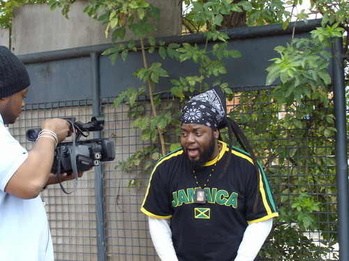 LIFE IN THEGHETTO video shoot Peter Morgan doing his ting